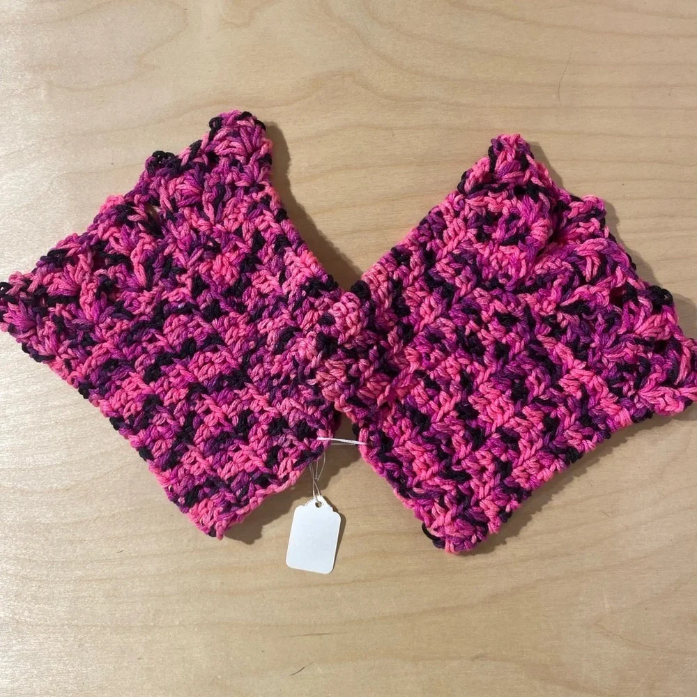 Pink and Black Crochet Boot Toppers (OT)